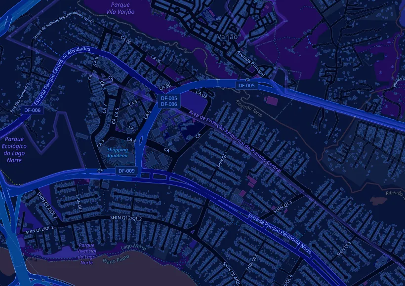 Mapa de localização da sede no Lago Norte, Brasília - DF
